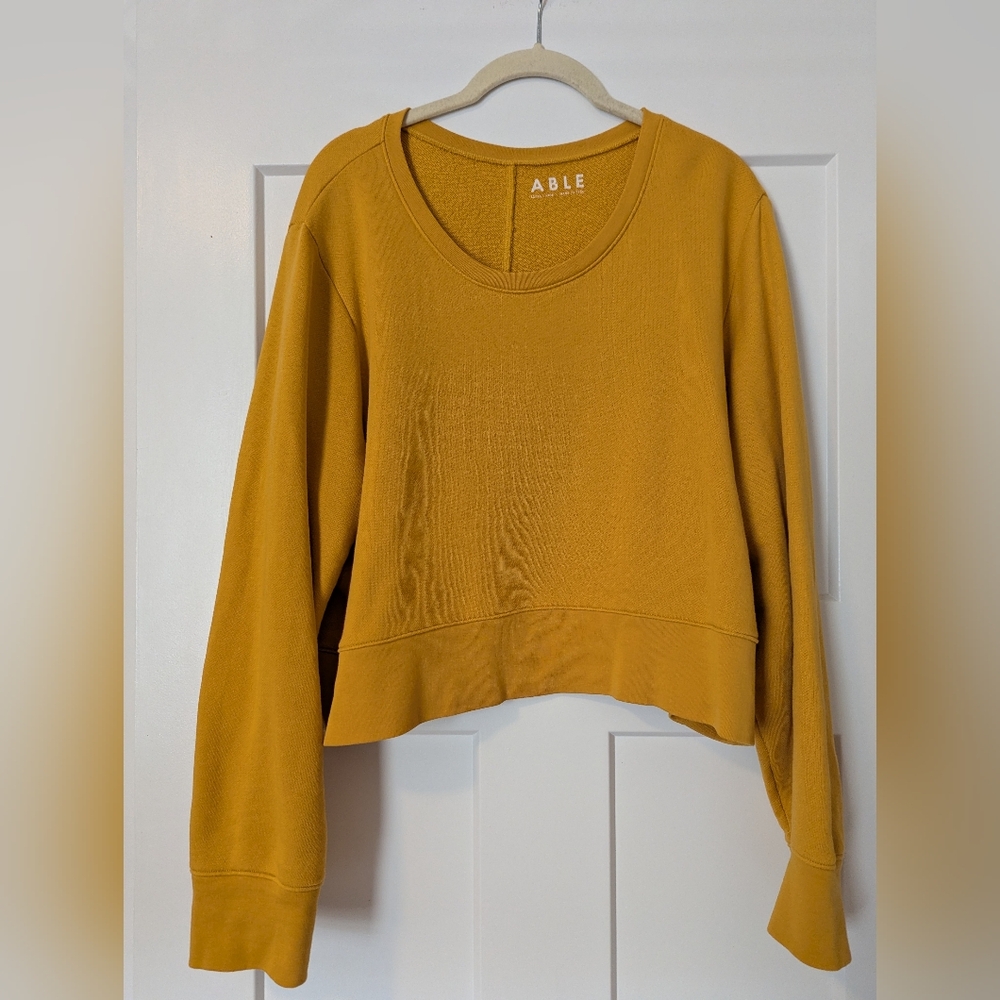 Able Golden Yellow Lightweight Cotton Sweatshirt